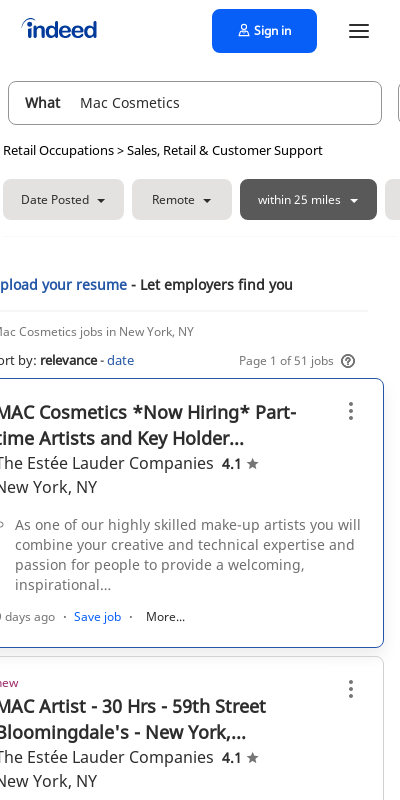make a resume for mac cosmetics